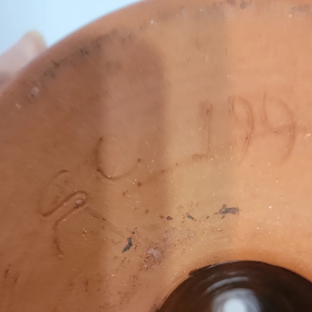 Hand Made Brown Ceramic Bundt Pan, S.C. 1997. Beautiful!